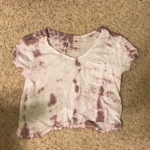 Tie-dye mauve knit T-shirt